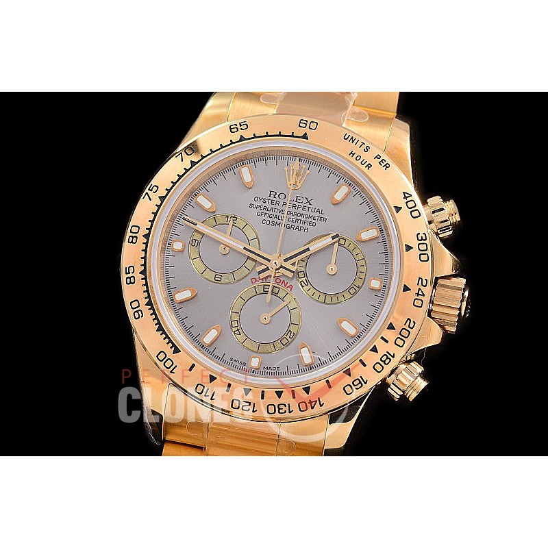 0 0 0 RLDF00404 OMF Daytona 116518 YG/YG Grey Sticks Asian 7750
