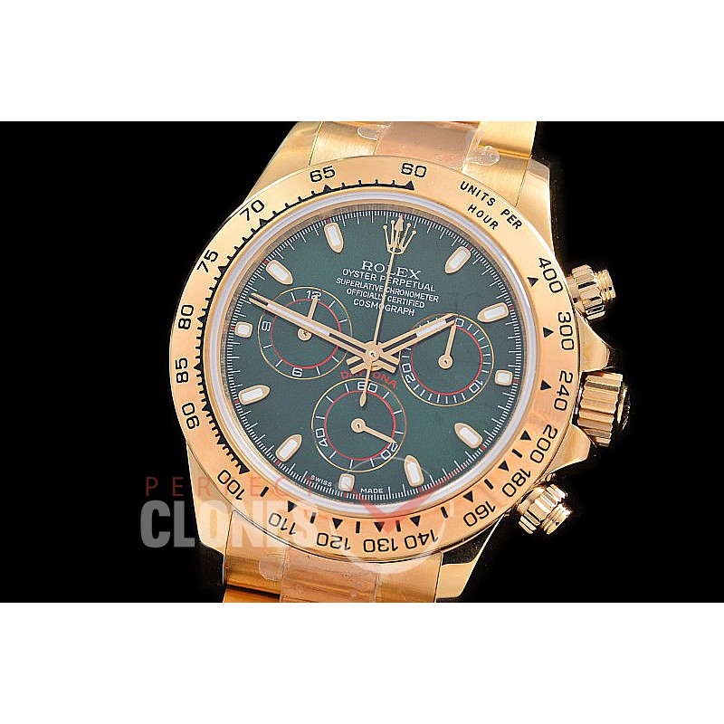 0 0 0 RLDF00405 OMF Anniversary Daytona 116518 YG/YG Green Sticks Asian 7750