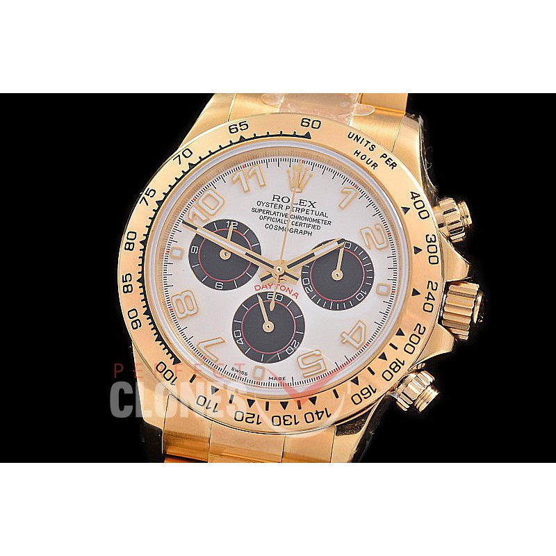 0 0 0 RLDF00421 OMF Daytona 116518 YG/YG White Numerals Asian 7750