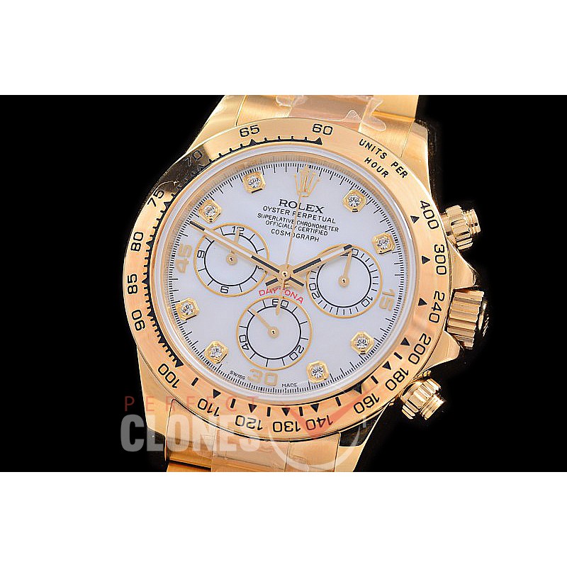 0 0 0 RLDF00417 OMF Daytona 116518 YG/YG MOP White Diamonds Asian 7750