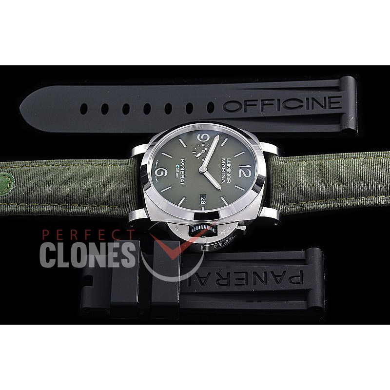 0 0 0 0 0 PN1356W01 TTF Pam 1356W E Steel Luminor 1950 3 Days Marina SS/LE Khaki Green VS 9010