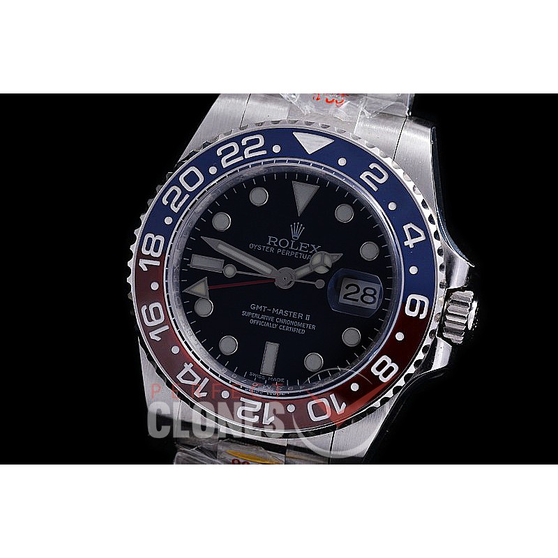 0 0 0 0 0 RLGS00813 NF V2 904L Steel 116710BLRO CHS SS/SS Pepsi GMT Black SA3186 - Special Offer