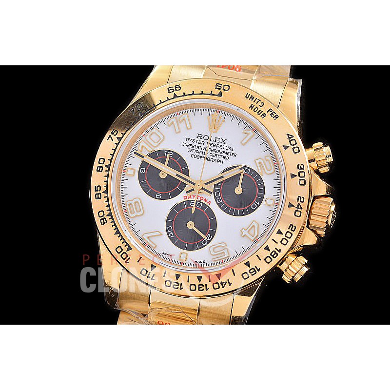 0 0 0 RLDF-4130-876 QF V2 904L Steel Daytona 116508 YG/YG White Numerals 4130 Superclone - 72 Hours Power Reserve Movement 
