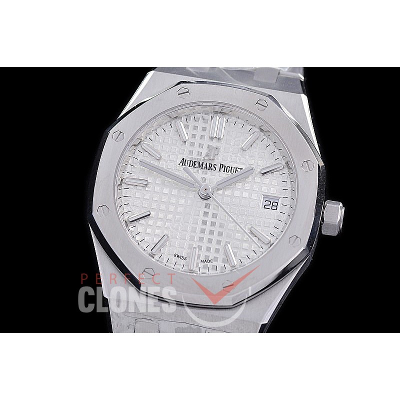 0 0 0 AP77350-051 ZF AP 77350ST Royal Oak 34mm Ladies Automatic SS/SS White Asian Clone Calibre 5800 28800bph