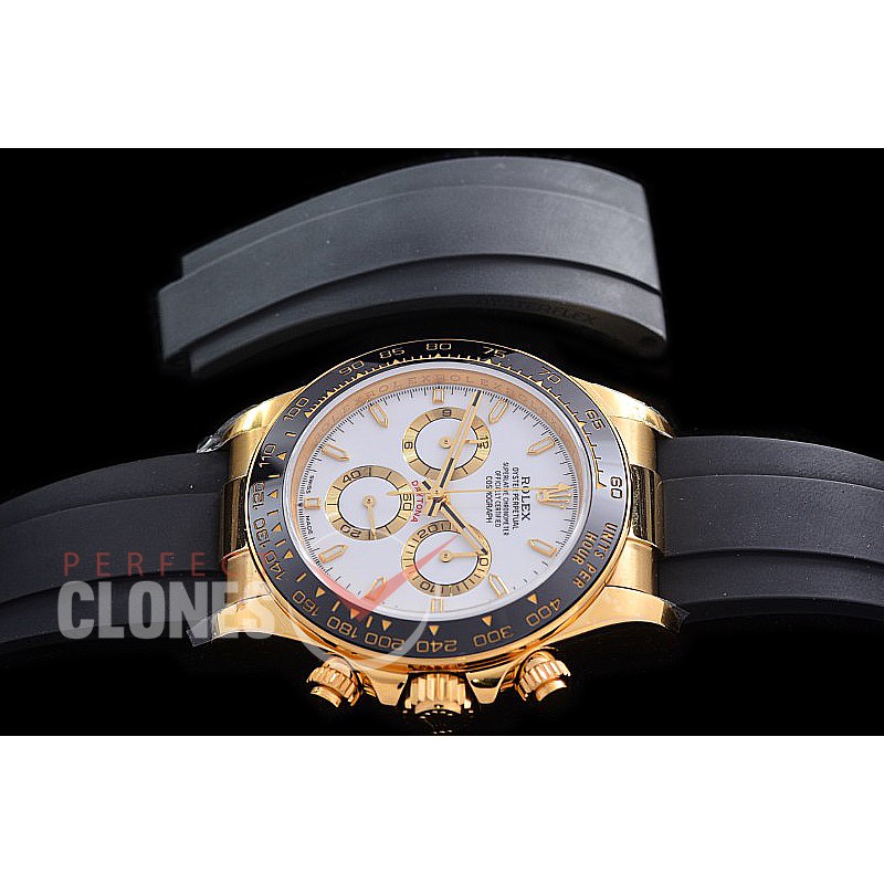 0 0 0 RLDF-126518-801RW NNF 904L Steel Daytona 126518LN YG/CER/RU White Sticks 4130 Superclone - 72 Hours Power Reserve Movement / Extra Weighted