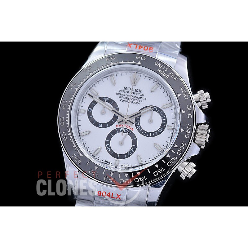 0 0 0 RLDS-126500-806W NNF 904L Steel Daytona 126500LN SS/SS White Sticks 4130 Superclone - 72 Hours Power Reserve Movement / Extra Weighted