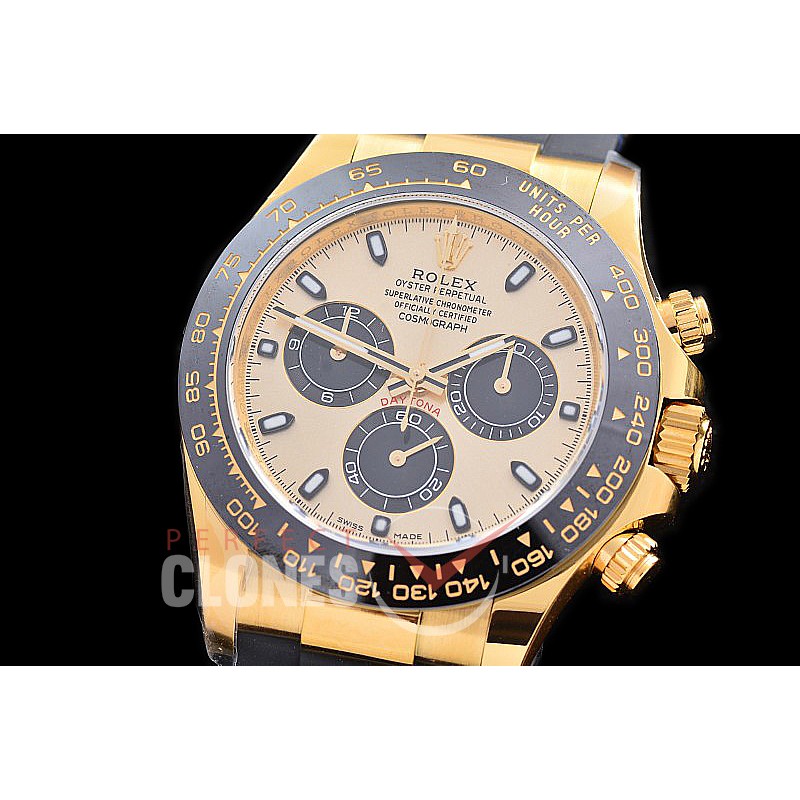 0 0 0 RLDF-4130-205R Gold-F 904L Steel Daytona 116518LN YG/CER/RU Champagne Sticks 4130 Superclone - 72 Hours Power Reserve Movement / New Age Thick Nano-Plated