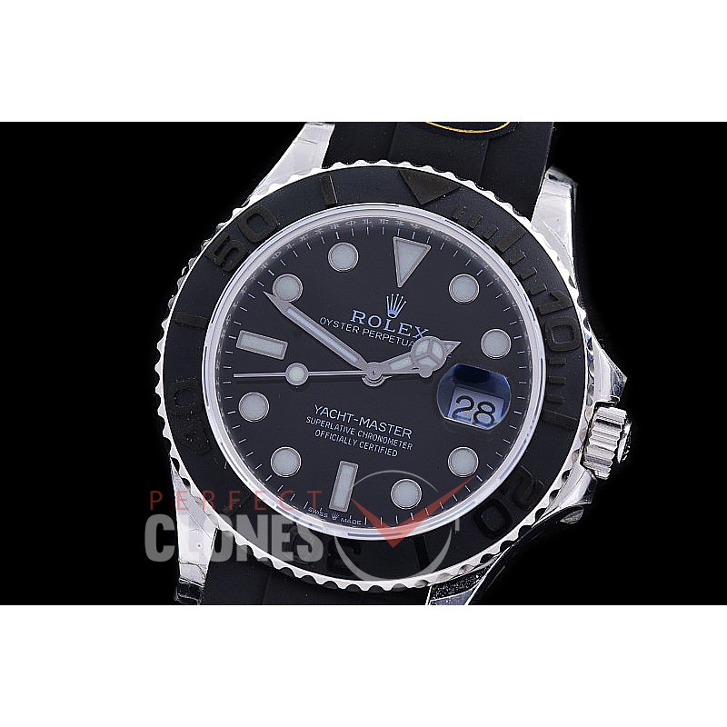 RYM-42-901W KF 18K White Gold Thick Wrapped 904 Steel 226659 Yachtmaster Men WG/RU Black VR 3235 - Extra Weighted 
