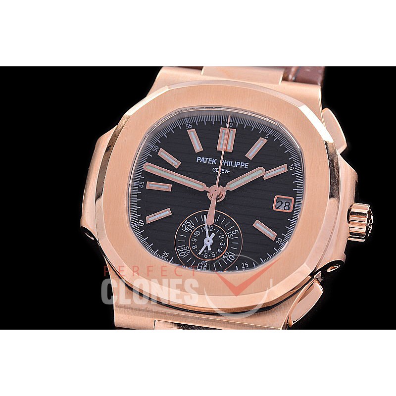 PP-5980-126L PPF Nautilus 5980 Chronograph RG/LE Black Asian Clone Calibre CH28-520 C