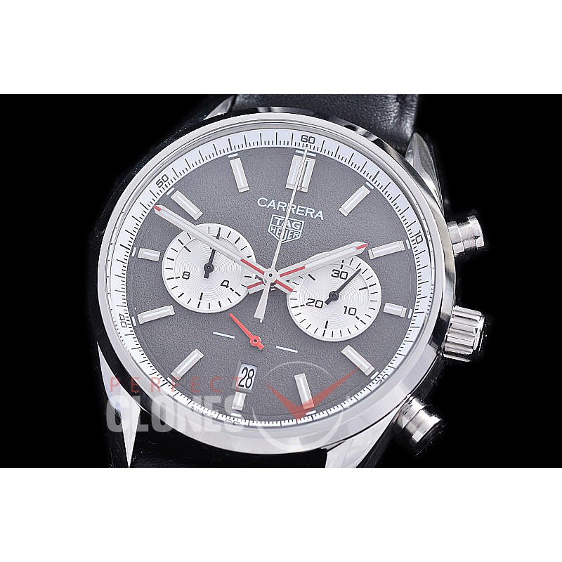 TGCC-42-109L Carrera Classic Chronograph SS/LE Black OS 20 Qtz 