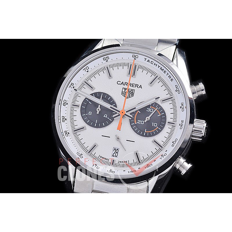 TGCC-42-107 Carrera Classic Chronograph SS/SS White OS 20 Qtz 