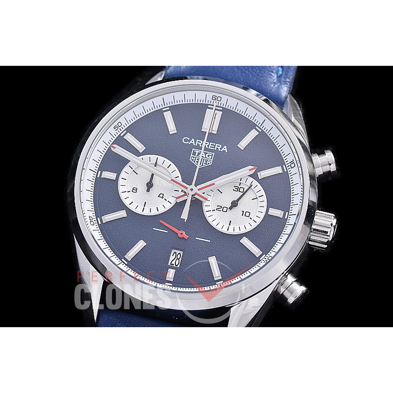 TGCC-42-110L Carrera Classic Chronograph SS/LE Blue OS 20 Qtz 