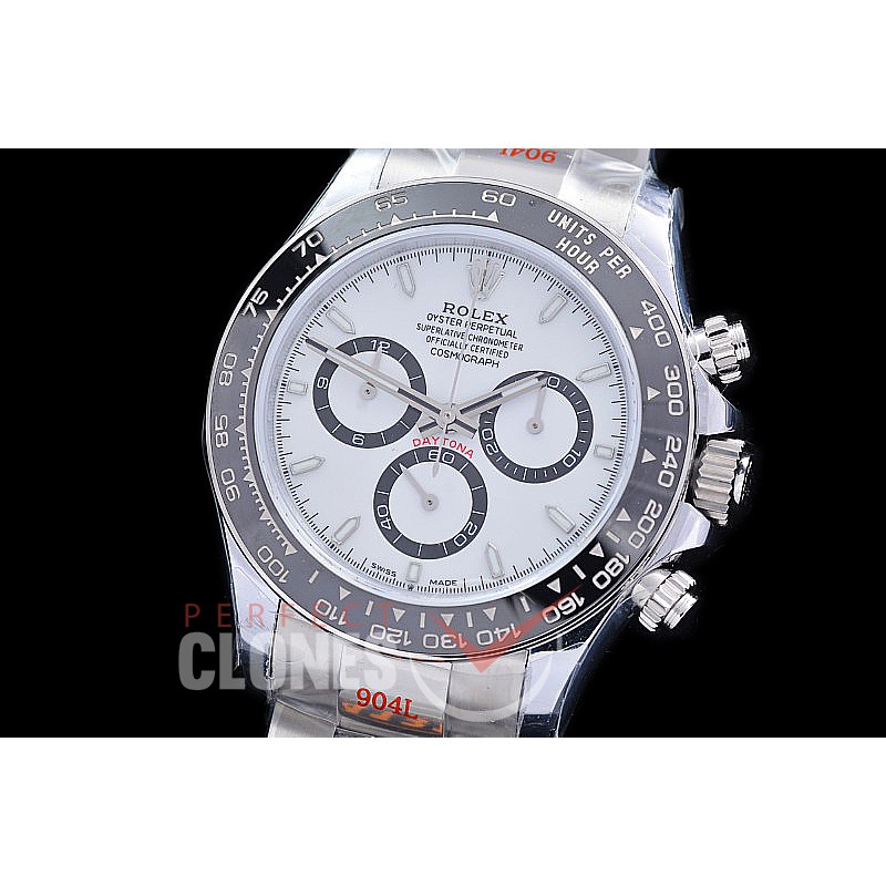 0 0 0 0 RLDS-126500-111W QF 904L Steel Daytona 126500LN SS/SS White Sticks 4131 Superclone - 72 Hours Power Reserve Movement / Extra Weighted