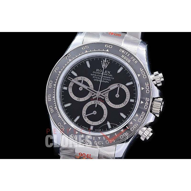 0 0 0 0 RLDS-126500-112W QF 904L Steel Daytona 126500LN SS/SS Black Sticks 4131 Superclone - 72 Hours Power Reserve Movement / Extra Weighted