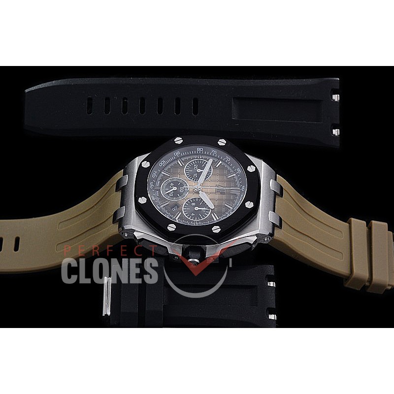 0 0 0 AP26420-105 APF Royal Oak Chronograph SS/CER/RU Burnt Brown Asian Clone Calibre 4401 