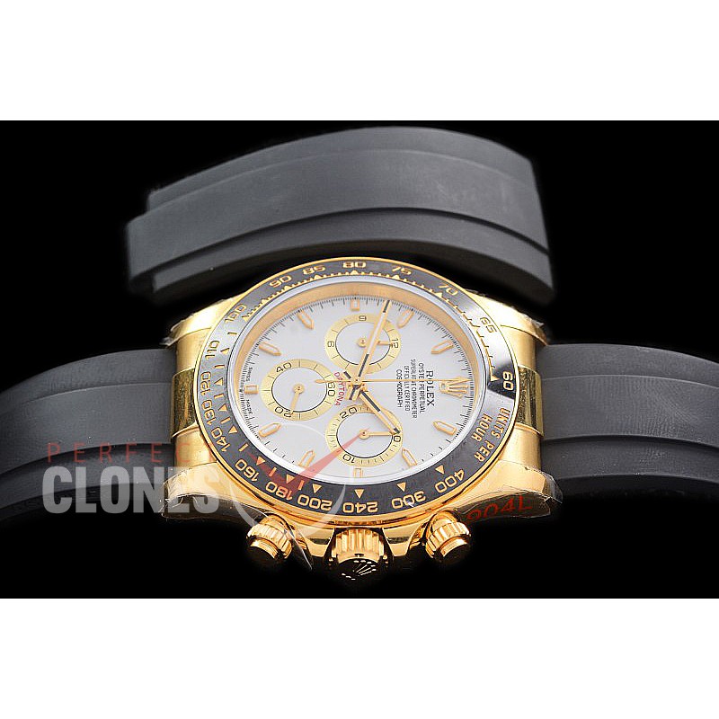 0 0 0 RLDF-126518-101R QF 904L Steel Daytona 126518LN YG/CER/RU White Sticks 4131 Superclone - 72 Hours Power Reserve Movement