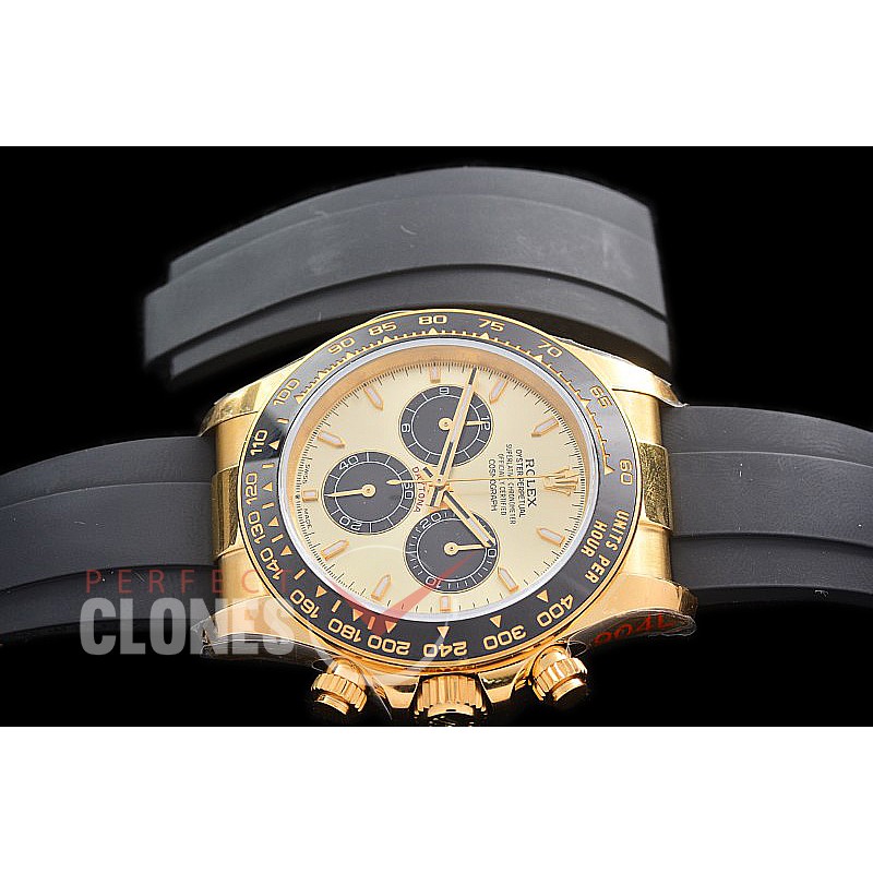 0 0 0 RLDF-126518-106R QF 904L Steel Daytona 126518LN YG/CER/RU Gold Sticks 4131 Superclone - 72 Hours Power Reserve Movement