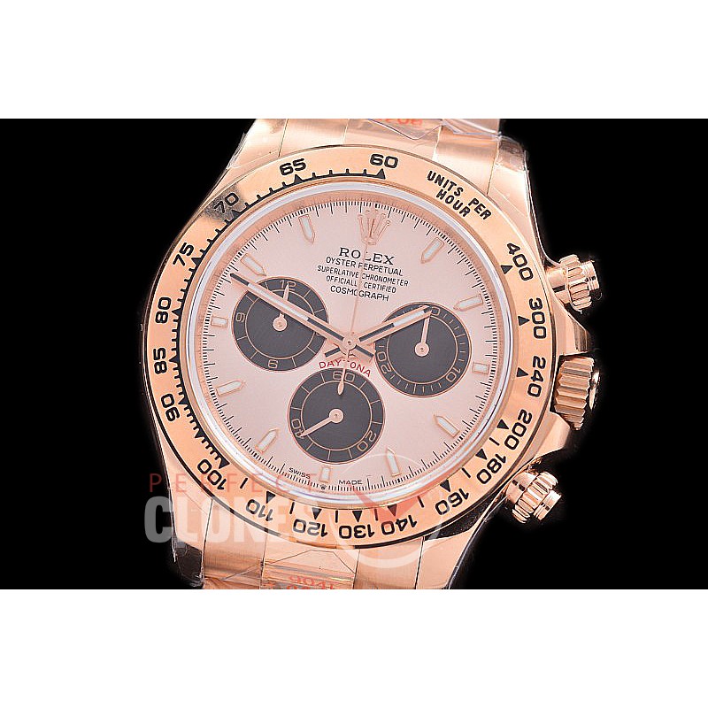 0 0 0 RLDFR-126505-106 QF 904L Steel Daytona 126505 RG/RG Rose Gold Sticks 4131 Superclone - 72 Hours Power Reserve Movement