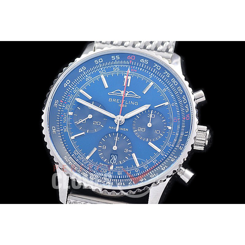 0 0 0 0 0 0 BLNVC-41-019M ANF/OXF Navitimer 41mm Chronograph SS/ME Blue Sticks A-7750 28800