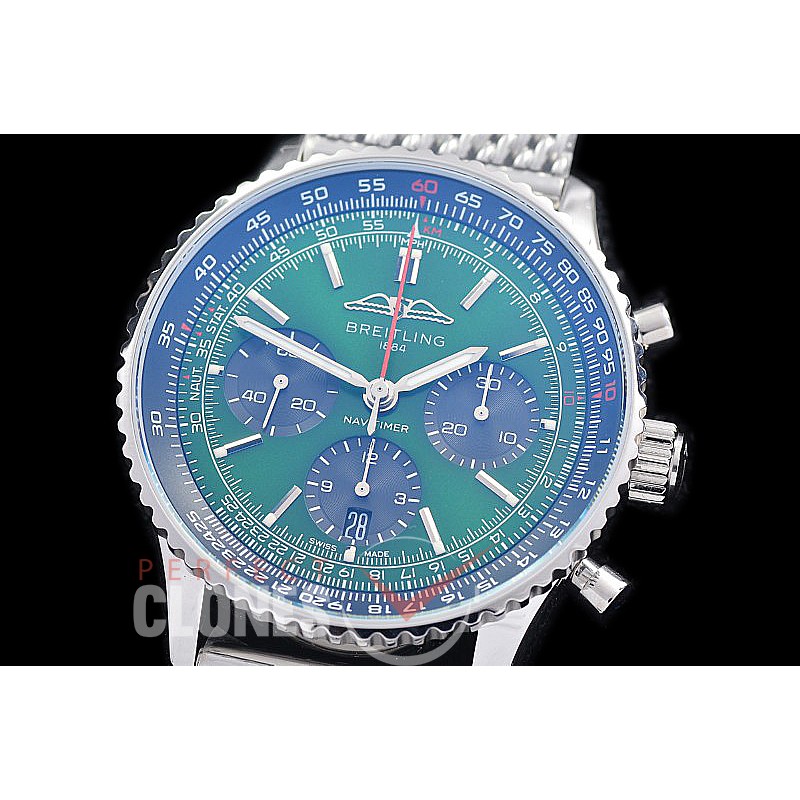 0 0 0 0 0 0 BLNVC-41-020M ANF/OXF Navitimer 41mm Chronograph SS/ME Green Sticks A-7750 28800 
