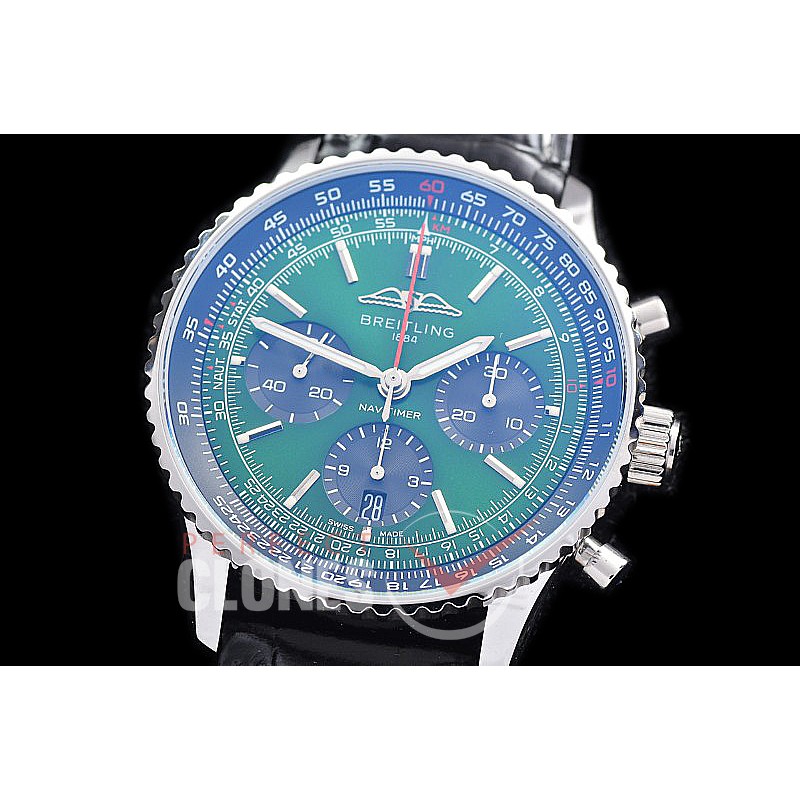 0 0 0 0 0 0 BLNVC-41-020L ANF/OXF Navitimer 41mm Chronograph SS/LE Green Sticks A-7750 28800 