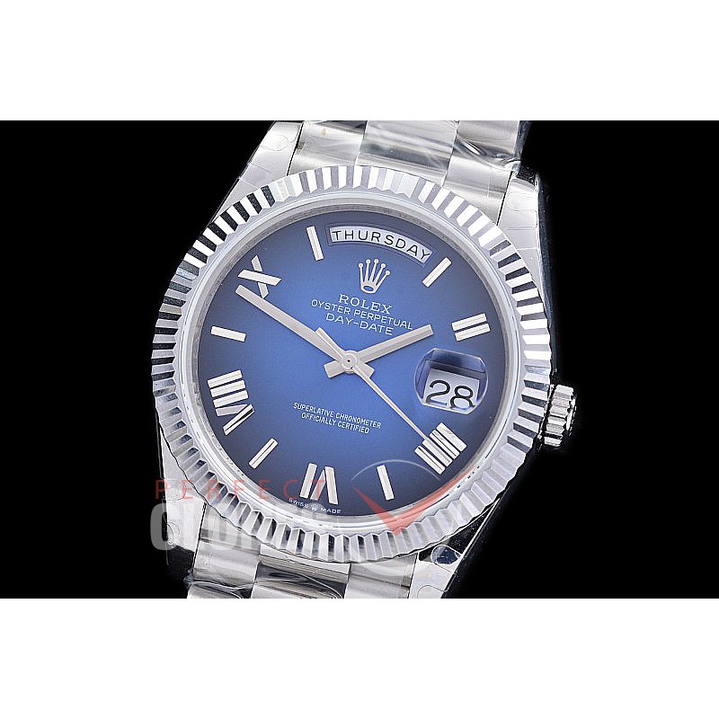 R40DDS10038 228239 Daydate 40mm SS/SS Blue Ombre Roman A-2836 