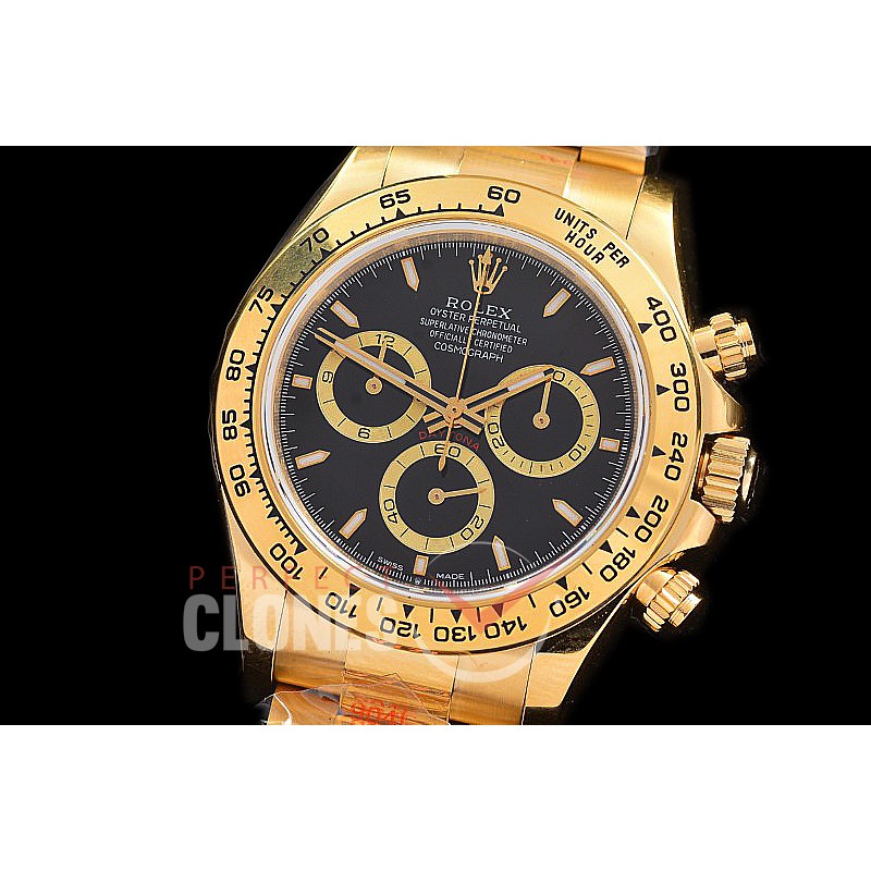 0 0 0 RLDF-126508-152 QF 904L Steel Daytona 126508 YG/YG Black Sticks 4131 Superclone - 72 Hours Power Reserve Movement 