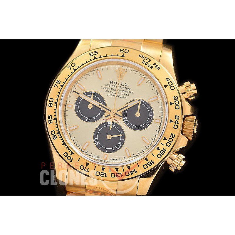 0 0 0 RLDF-126508-156 QF 904L Steel Daytona 126508 YG/YG Gold Sticks 4131 Superclone - 72 Hours Power Reserve Movement 