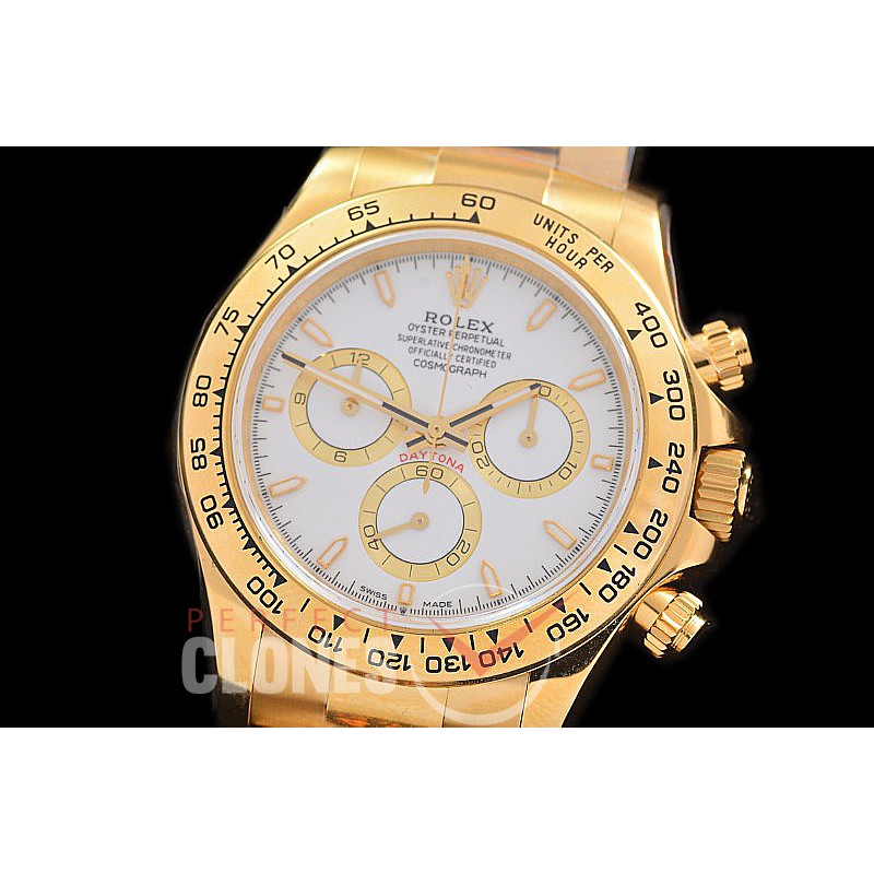 0 0 0 RLDF-126508-151 QF 904L Steel Daytona 126508 YG/YG White Sticks 4131 Superclone - 72 Hours Power Reserve Movement 