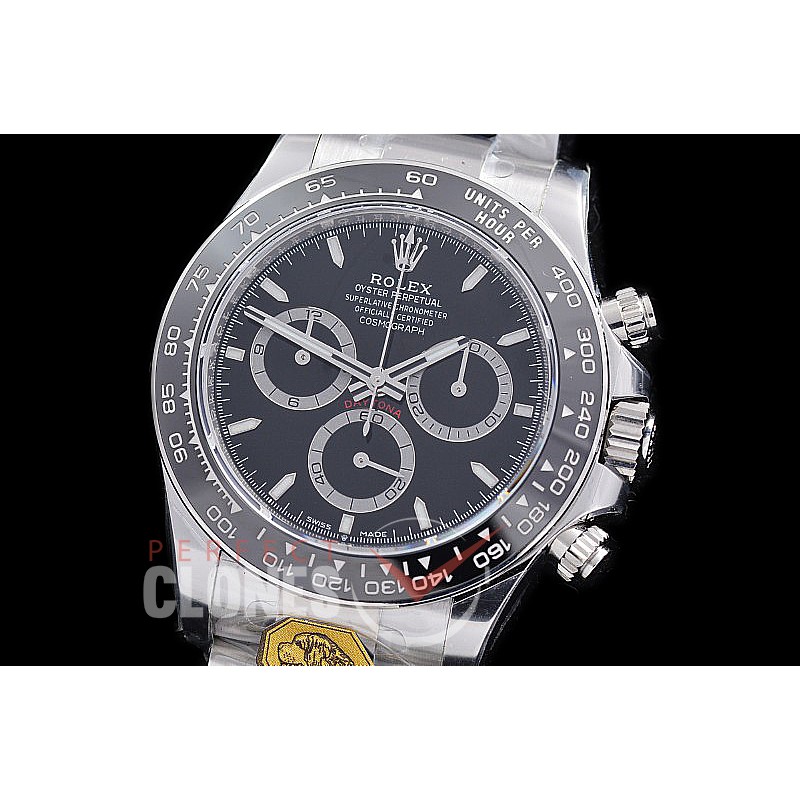 0 0 0 0 RLDS-126500-202 Gold-F 904L Steel Daytona 126500LN SS/SS Black Sticks DD 4131 Superclone - 72 Hours Power Reserve Movement 