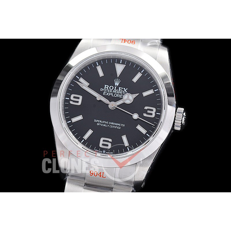 0 0 0 0 0 RLEX-40-001A GMF 904L Steel Explorer 1 40mm 224270 SS/SS Black A-2824