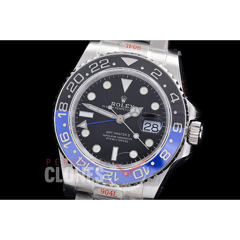 0 0 0 0 0 RLGS00922 GMF V6 904L Steel GMT 126710BLNR Batman SS/SS/Oyster Black VR 3285 CHS
