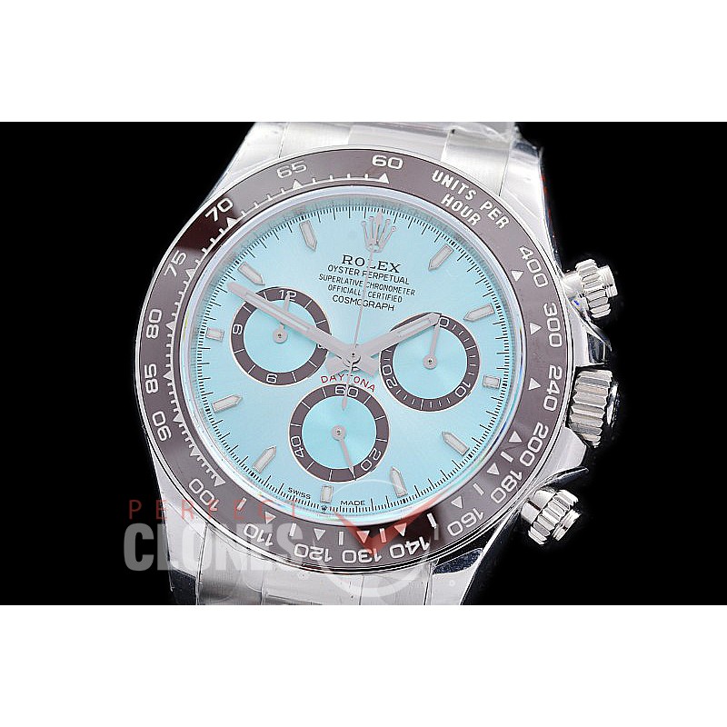 0 0 0 0 RLDS-126506-101 QF 904L Steel Daytona 126506 SS/SS Ice Blue Sticks 4131 Superclone - 72 Hours Power Reserve Movement