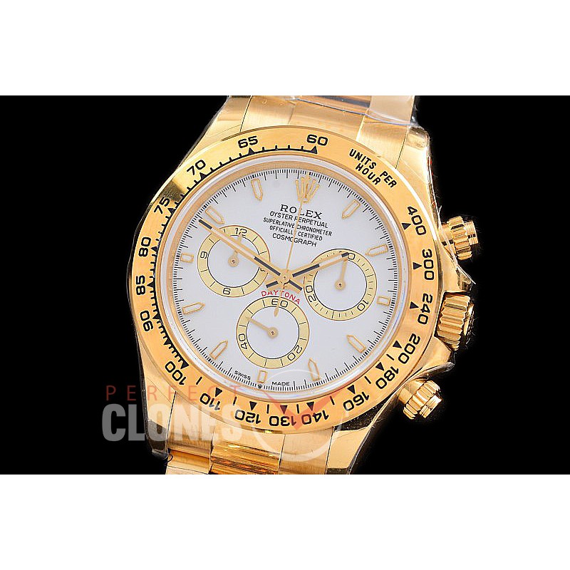 0 0 0 RLDF-126508-151W QF 904L Steel Daytona 126508 YG/YG White Sticks 4131 Superclone - 72 Hours Power Reserve Movement / Extra Weighted