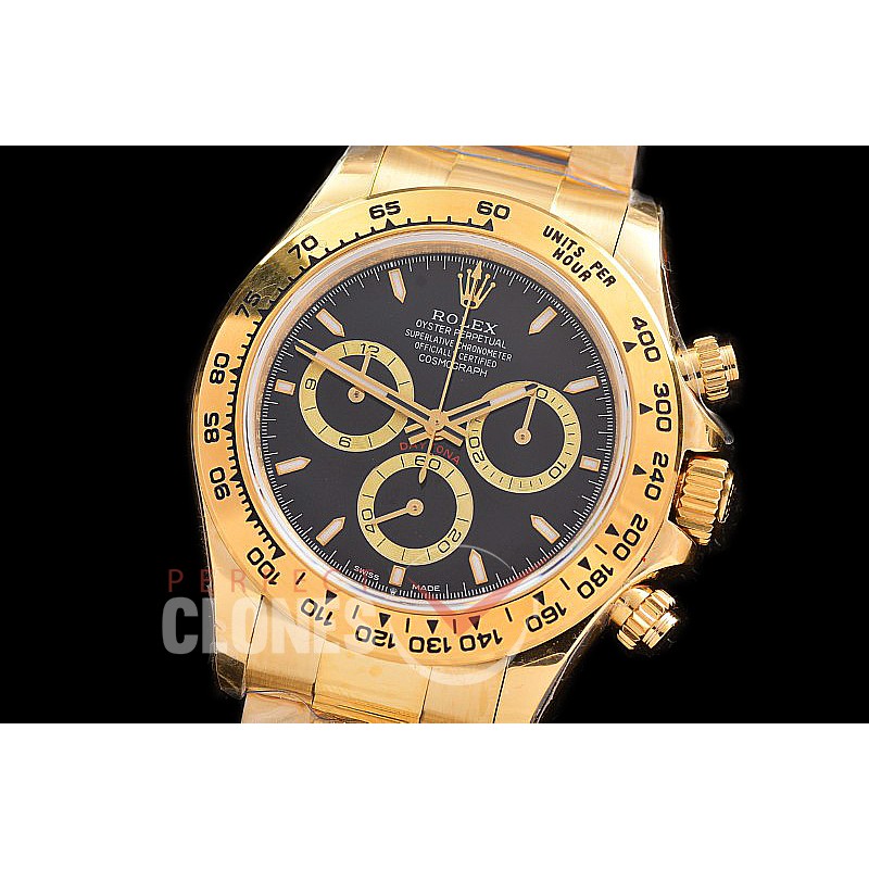 0 0 0 RLDF-126508-152W QF 904L Steel Daytona 126508 YG/YG Black Sticks 4131 Superclone - 72 Hours Power Reserve Movement / Extra Weighted
