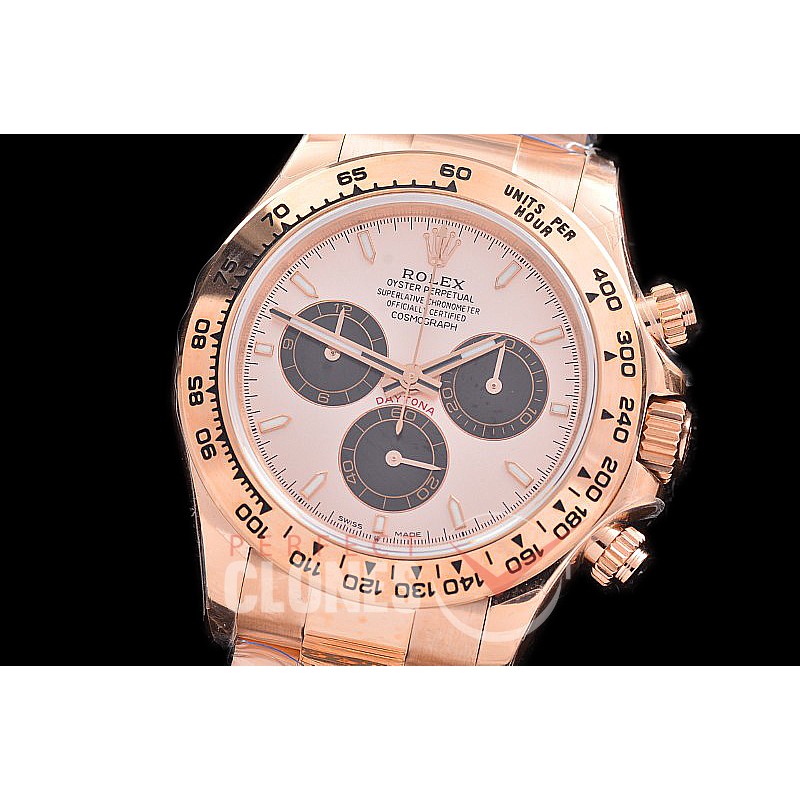 0 0 0 RLDFR-126505-106W QF 904L Steel Daytona 126505 RG/RG Rose Gold Sticks 4131 Superclone - 72 Hours Power Reserve Movement / Extra Weighted