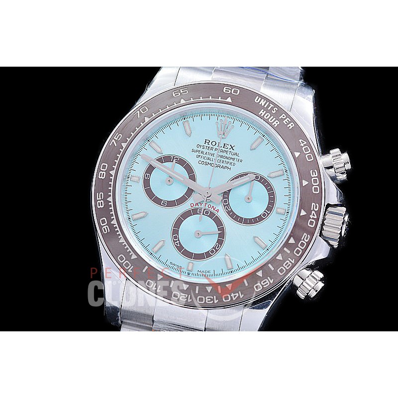 0 0 0 0 RLDS-126506-101W QF 904L Steel Daytona 126506 SS/SS Ice Blue Sticks 4131 Superclone - 72 Hours Power Reserve Movement / Extra Weighted