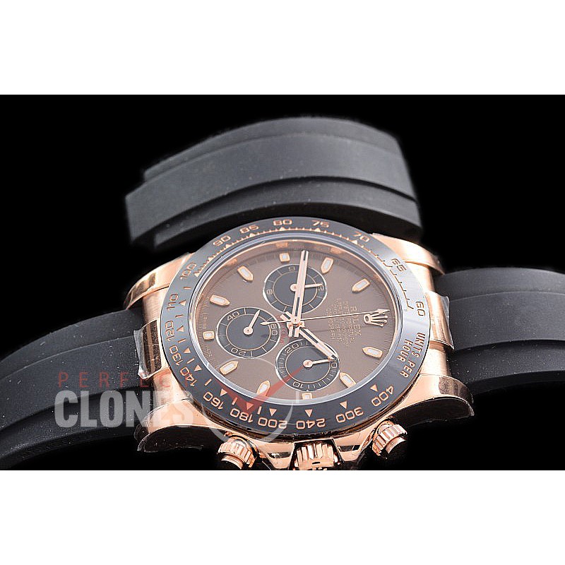 0 0 0 RLDFR-4130-966R ZF 904L Steel Daytona 116515LN RG/CER/RU Havanna Brown Sticks 4130 Superclone - 72 Hours Power Reserve Movement
