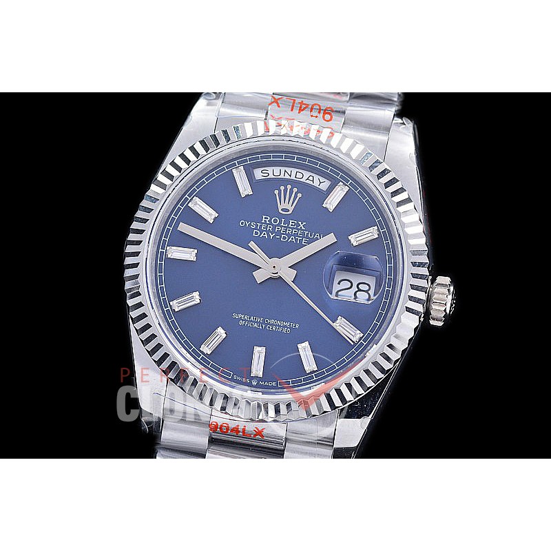 0.0 0 0 0 R40DDS00337S BPF V2 Extra Weighted Daydate 40mm 228239 904 Steel SS/SS Fluted Bez Blue Glazier SH 3255
