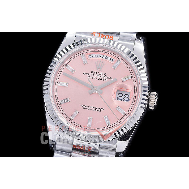 0.0 0 0 0 R40DDS00336S BPF V2 Extra Weighted Daydate 40mm 228239 904 Steel SS/SS Fluted Bez Pink Glazier SH 3255