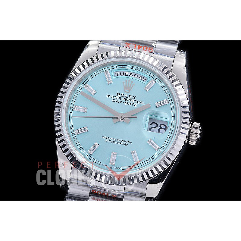 0.0 0 0 0 R40DDS00338 BPF V2 Extra Weighted Daydate 40mm 228239 904 Steel SS/SS Fluted Bez Ice Blue Glazier A-2836