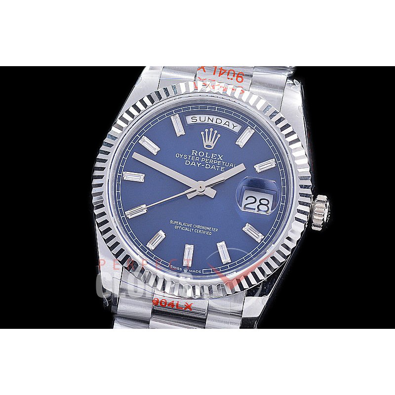 0.0 0 0 0 R40DDS00337 BPF V2 Extra Weighted Daydate 40mm 228239 904 Steel SS/SS Fluted Bez Blue Glazier A-2836