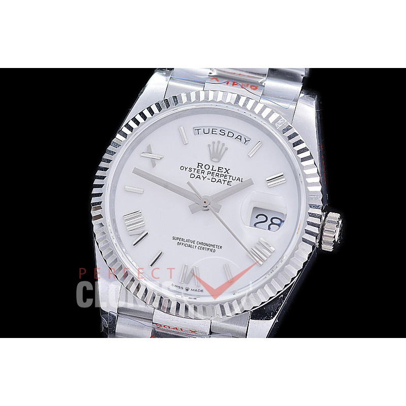 0.0 0 0 0 R40DDS00321S BPF Extra Weighted Daydate 40mm 228239 904 Steel SS/SS Fluted Bez White Roman SH 3255