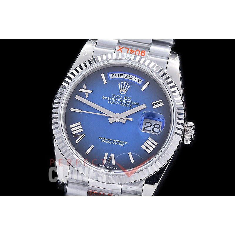 0.0 0 0 0 R40DDS00327S BPF Extra Weighted Daydate 40mm 228239 904 Steel SS/SS Fluted Bez Blue Ombre Roman SH 3255