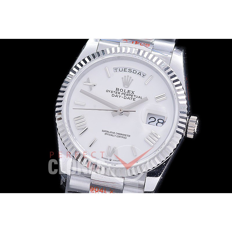0.0 0 0 0 R40DDS00321 BPF Extra Weighted Daydate 40mm 228239 904 Steel SS/SS Fluted Bez White Roman A-2836