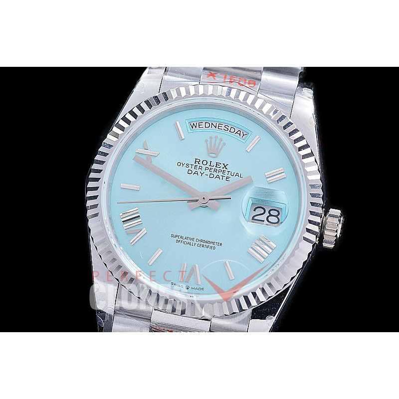 0.0 0 0 0 R40DDS00329 BPF Extra Weighted Daydate 40mm 228239 904 Steel SS/SS Fluted Bez Ice Blue Roman A-2836