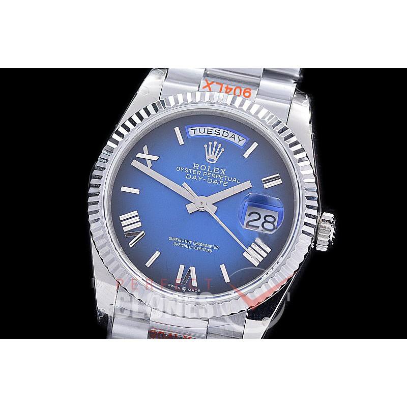 0.0 0 0 0 R40DDS00327 BPF Extra Weighted Daydate 40mm 228239 904 Steel SS/SS Fluted Bez Blue Ombre Roman A-2836