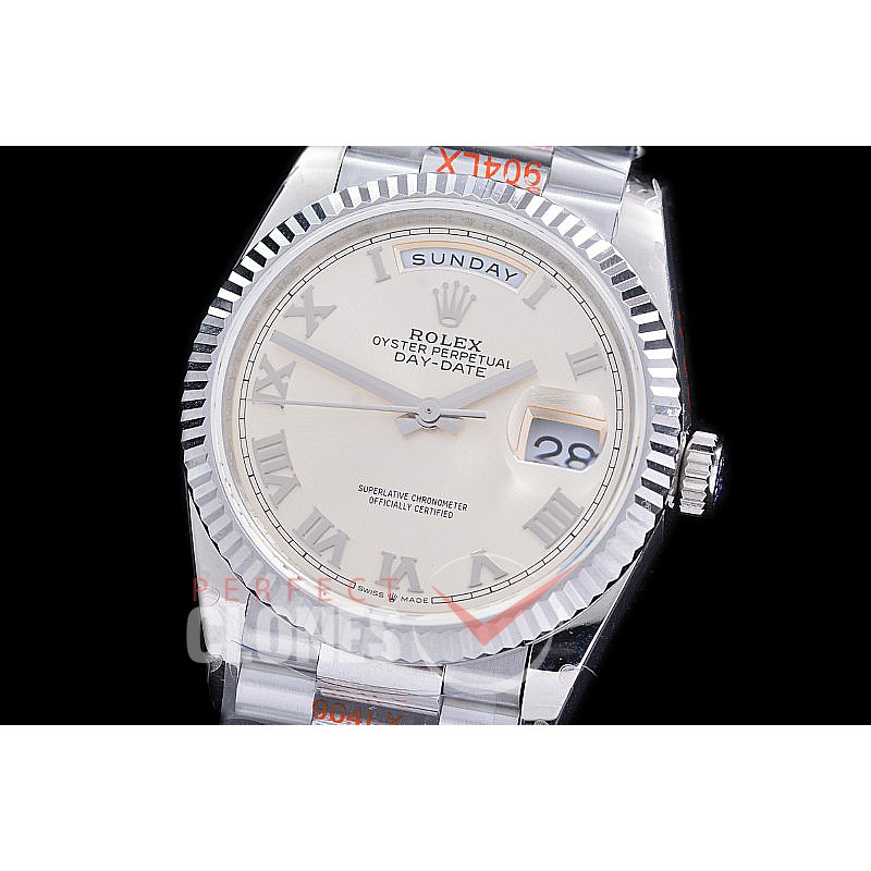 0.0 0 0 0 0 0 R36DDS00321S BPF Extra Weighted Daydate 40mm 128239 904 Steel SS/SS Fluted Bez Silver Roman SH 3255