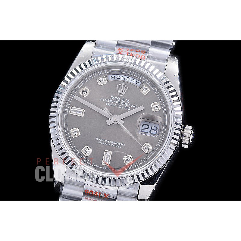 0.0 0 0 0 0 0 R36DDS00312S BPF Extra Weighted Daydate 40mm 128239 904 Steel SS/SS Fluted Bez Grey Diamonds SH 3255