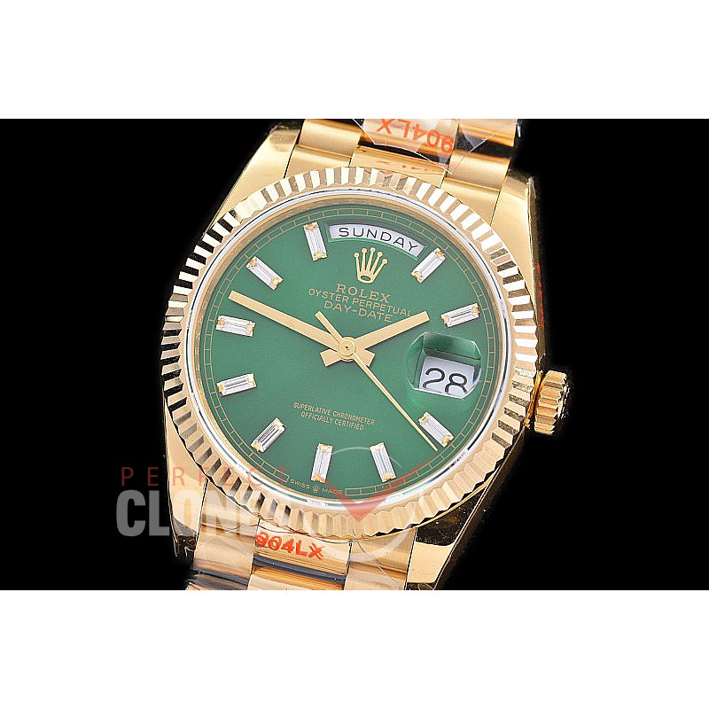 0.0 0 0 0 0 0 R36DDF00336S BPF Extra Weighted Daydate 40mm 128238 904 Steel YG/YG Fluted Bez Green Glazier SH 3255